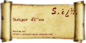 Sutyor Éva névjegykártya